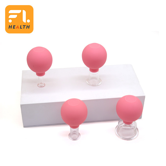 4 chiếc 15/25/35 / 55mm Bộ trị liệu trên khuôn mặt giác hơi Cốc massage bằng silicon Cốc massage chân không để chống cellulite