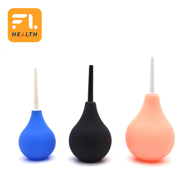 Chiếc túi xách bôi mủ silicone màu đen 7.6oz Màn tắm hậu môn sạch với vòi ống 19.7 inch