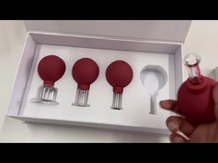 4 Bóng đèn cao su Cốc hút thủy tinh/Bộ cốc thủy tinh hút cao su/Bộ cốc hút chân không cao su